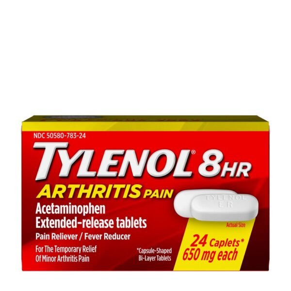 Tylenol 8 Hour Arthritis & Joint Pain Acetaminophen 650 MG Caplets, 24 Count