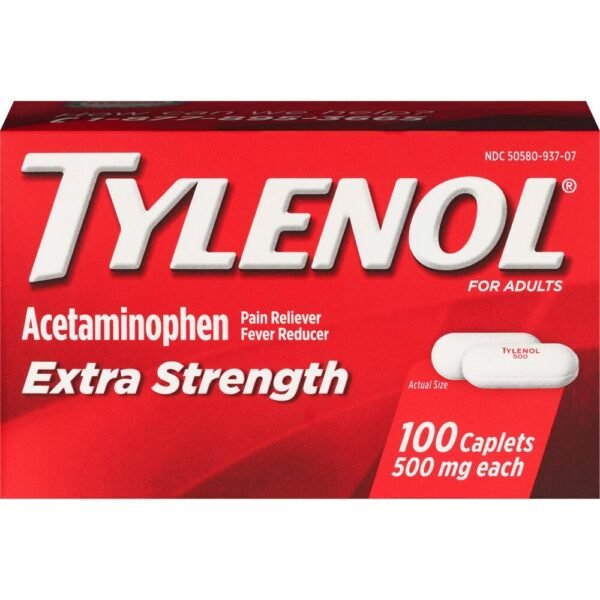 Tylenol Extra Strength Acetaminophen 500 MG Caplets, 100 Count
